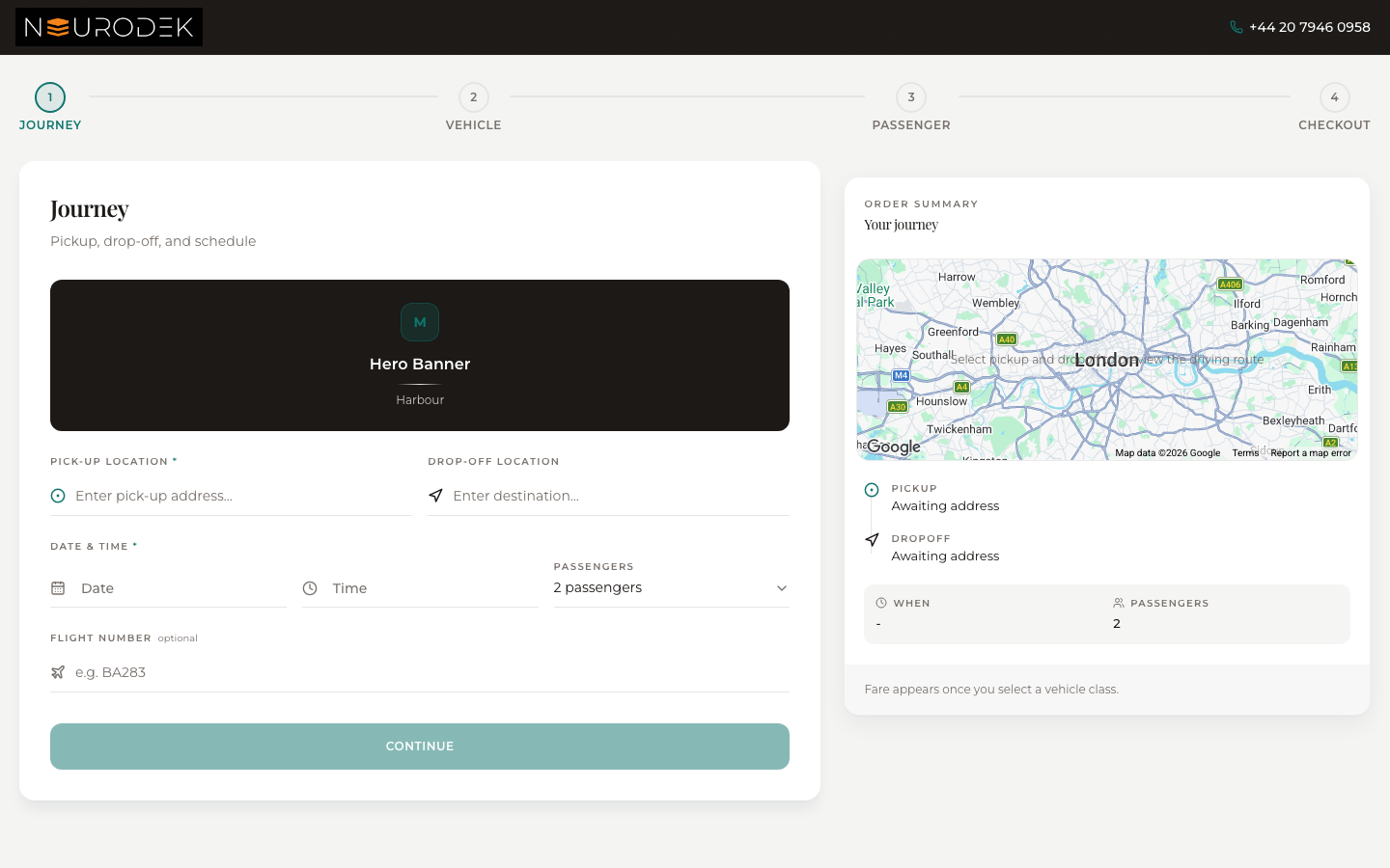 Public booking funnel journey step